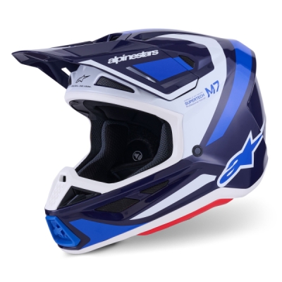 přilba SUPERTECH S-M7 RISE, ALPINESTARS (modrá/bílá, vel. L)