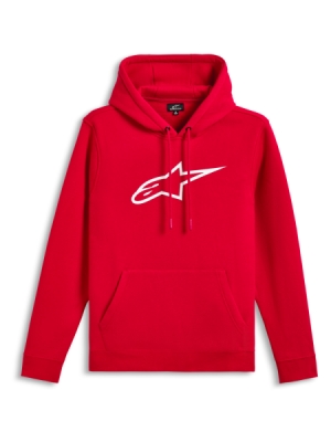 mikina AGELESS HOODIE 3, ALPINESTARS (červená/bílá, vel. L)