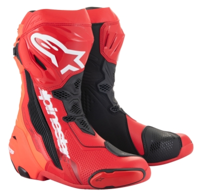 boty SUPERTECH R, ALPINESTARS (červená fluo/červená, vel. 47)