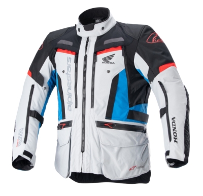 bunda BOGOTA PRO DRYSTAR HONDA kolekce, ALPINESTARS (světle šedá/červená fluo/modrá/černá, vel. 2XL)