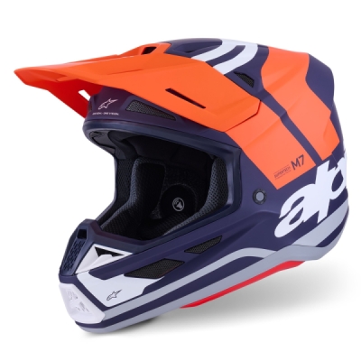 přilba SUPERTECH S-M7 CORE, ALPINESTARS (oranžová/modrá/bílá/matná, vel. XL)