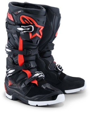 boty TECH 7 ENDURO DRYSTAR, ALPINESTARS (černá/červená fluo/bílá, vel. 45,5)