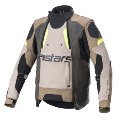 bunda HAROK DRYSTAR, ALPINESTARS (khaki/béžová/žlutá fluo, vel. L)