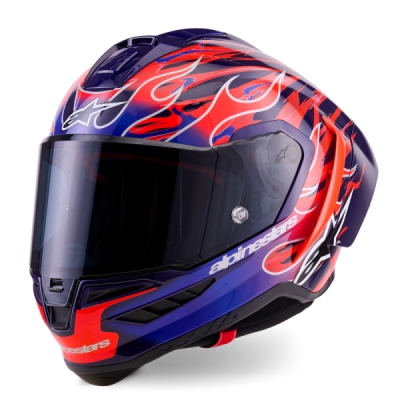 přilba SUPERTECH R10 FLYTE limitovaná edice JORGE MARTIN, ALPINESTARS (fialová/červená, vel. S)