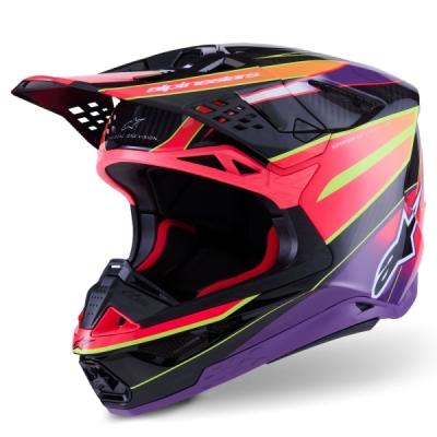přilba SUPERTECH S-M10 ERA, ALPINESTARS (růžová/fialová/žlutá fluo, vel. M)