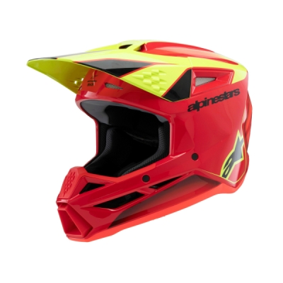 přilba S-M3 FRAY, ALPINESTARS (červená/žlutá fluo/černá, vel. S)