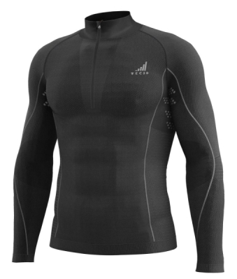 funkční triko s dlouhým rukávem a límcem na zip K-MERINO, unisex TECSO (černá, vel. XS/S)