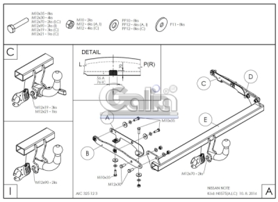 Tažné zařízení Nissan Note 2013- , bajonet, Galia