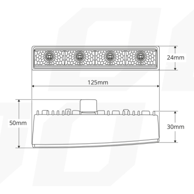 přídavná světla LED pro denní svícení 12/24 V, 4x SMD v každém světle, 125×24×47 mm sada včetně kabeláže