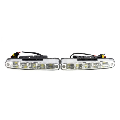 přídavná světla LED pro denní svícení 12/24 V, 5x SMD v každém světle, 160×25×52 mm sada včetně kabeláže
