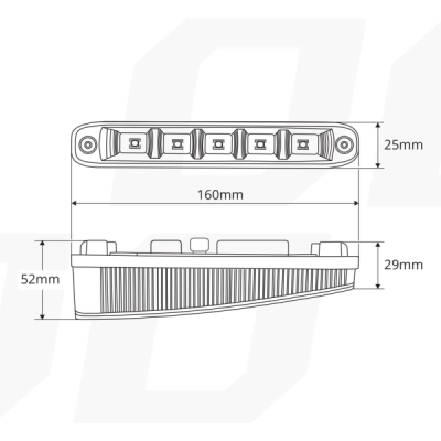 přídavná světla LED pro denní svícení 12/24 V, 5x SMD v každém světle, 160×25×52 mm sada včetně kabeláže