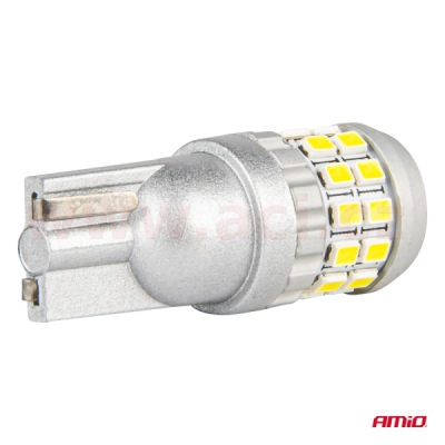 LED 12/24V 30xSMD 2016 bílá 5500k (patice W2,1×9,5d/T10) CAN-BUS sada 2 ks