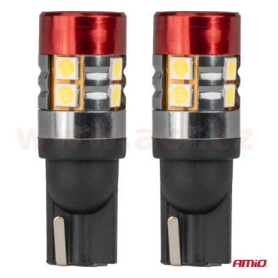 LED 12/24V 9xSMD 3030 bílá 5500k (patice W2,1×9,5d/T10) CAN-BUS sada 2 ks