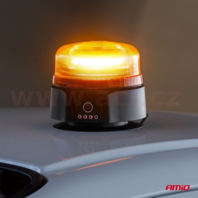 výstražný maják oranžový LED magnetický bezdrátový s dálkovým ovládáním 12/24 V