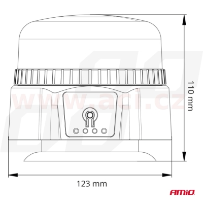 výstražný maják oranžový LED magnetický bezdrátový s dálkovým ovládáním 12/24 V
