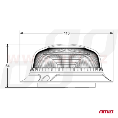 výstražný maják oranžový LED magnetický nízký 12/24 V