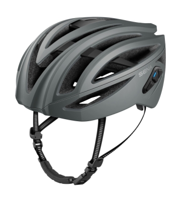 cyklo přilba s headsetem R2, SENA (matná šedá, vel. M)