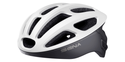 cyklo přilba s headsetem R1, SENA (matná bílá, vel. L)