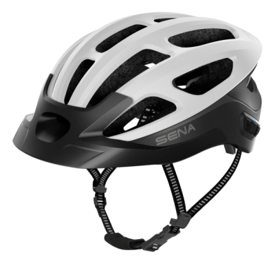 cyklo přilba s headsetem R1 EVO, SENA (matná bílá, vel. M)