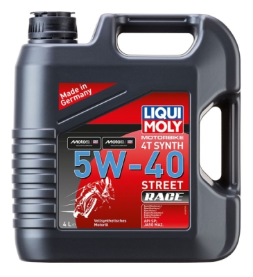 LIQUI MOLY Motorbike 4T Synth 5W40 Street Race, plně syntetický motorový olej 4 l