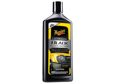 MEGUIARS Ultimate Black Plastic Restorer - oživovač a ochrana plastů v exteriéru i interiéru 473 ml