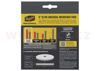 Meguiar's Professional Microfiber Pads (6“) mikrovláknové lešticí kotouče, průměr 6", 2 kusy