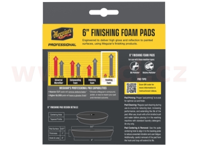 Meguiar's Professional Finishing Foam Pads (6“) pěnové finišovací kotouče, průměr 6", 2 kusy