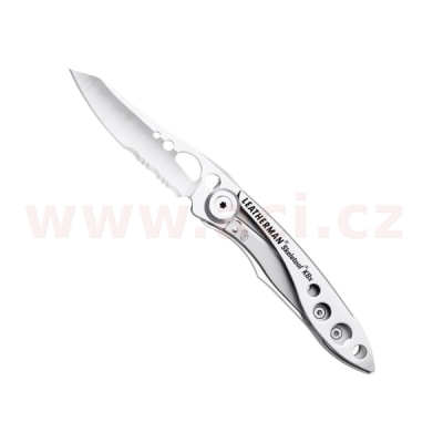 LEATHERMAN SKELETOOL KBx SILVER - zavírací nůž s otvírákem lahví, kombinovaná čepel