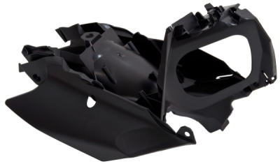 boční číslové tabulky KTM, RTECH (černé, komplet vč. držáku vzduch. filtru)