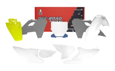 sada plastů HUSQVARNA, RTECH (bílo-šedo-žlutá, 7 dílů)