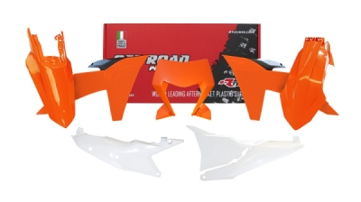 sada plastů KTM, RTECH (oranžovo-černo-bílá, 6 dílů)