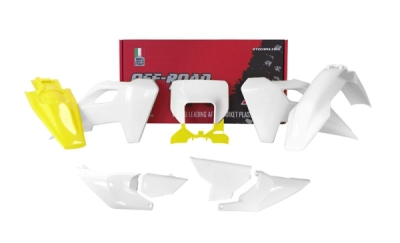 sada plastů HUSQVARNA, RTECH (bílo-žlutá, 7 dílů)
