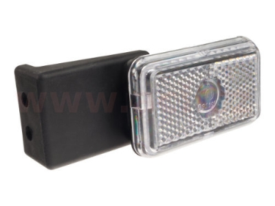 poziční světlo PLR 130-WP obdélníkové bílé (74x45 mm) s odrazkou, s držákem, JOKON (NĚMECKO) ORIGINÁL P