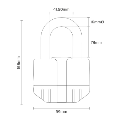 řetězový zámek BIG BOSS ALARM, OXFORD (průměr čepu 16 mm, délka 1,2 m)