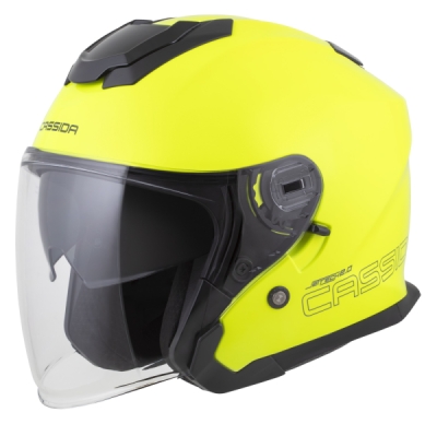 přilba Jet Tech 2.0 Solid, CASSIDA (žlutá fluo/černá/šedá, vel. XL)