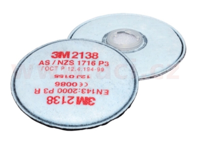 3M™ sada 2 kusů filtrů proti částicím řady 2000, provedení 2138, úroveň ochrany P3 R + aktivní uhlí