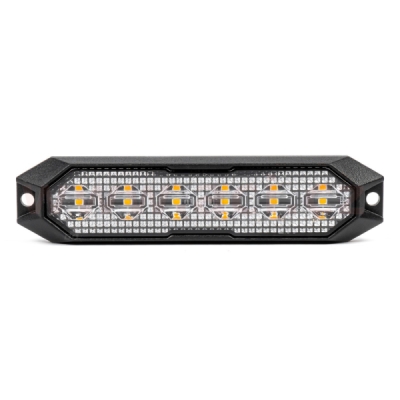 světlo výstražné LED oranžové 12/24 V, 6x LED 3 W - 129x30x19 mm