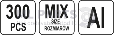 Sada nýtovacích matic ocel a hliník M3-M10 300 kusů YATO YT-36480