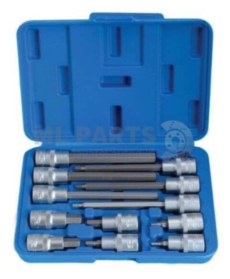 Zástrčné hlavice Imbus 1/2", H4 - H12, délky 55 a 140 mm, sada 12 ks - SATRA