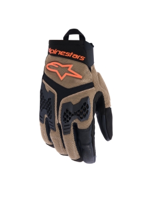 rukavice MANTI AIR, ALPINESTARS (tmavá khaki/černá/oranžová fluo, vel. XL)