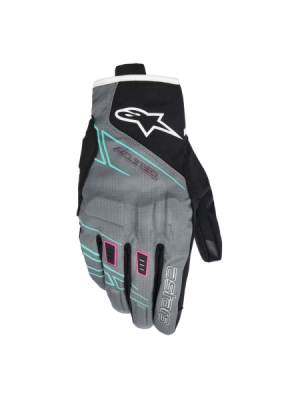 rukavice STELLA MOBLAST WATERPROOF, ALPINESTARS, dámské (šedá/černá/růžová fluo/tyrkysová/bílá, vel. M)