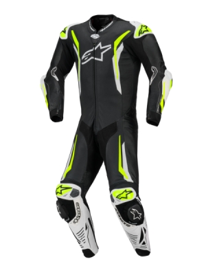 jednodílná kombinéza GP TECH V5, ALPINESTARS (černá/bílá/žlutá fluo, vel. 52)