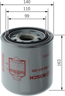 Vysoušecí patrona vzduchu, pneumatický systém BOSCH 0 986 628 260