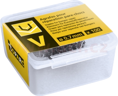 sponky na svařování plastu, úzký vnitřní úhel 0,7 mm (sada 100 ks)