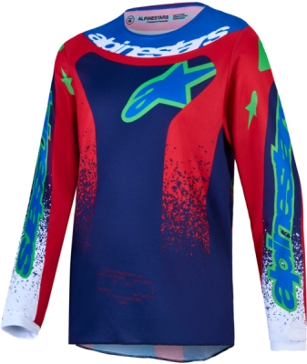 dres FLUID DRAG YOUTH, ALPINESTARS, dětské (tmavě modrá/červená/zelená/bílá, vel. 2XL)
