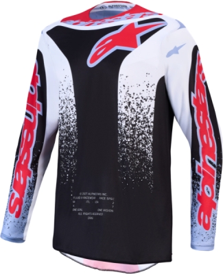 dres FLUID DRAG, ALPINESTARS (černá/bílá/světle modrá/červená fluo, vel. S)