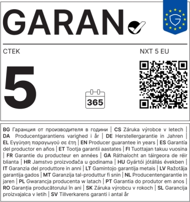 nabíječka CTEK NXT 5 EU pro olověné a litiové baterie 12 V, 5A, 1,2 - 110Ah / 160Ah