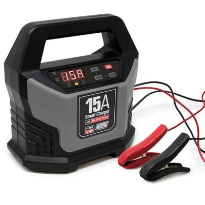 MAYPOLE BATTERY CHARGER - 12V 15A WITH 2