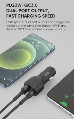 Car Charger PD 20W + QC 3.0, 20W