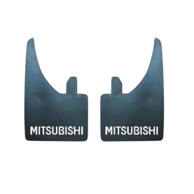 MUD FLAPS (PAIR) MITSUB (RED/WHT)
